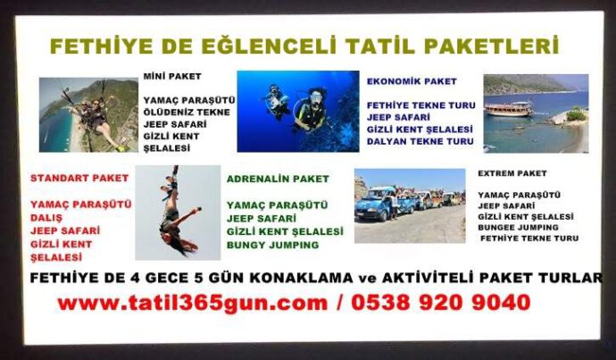 0538 920 9040  Fethiye Otelleri Tatil Paketleri 